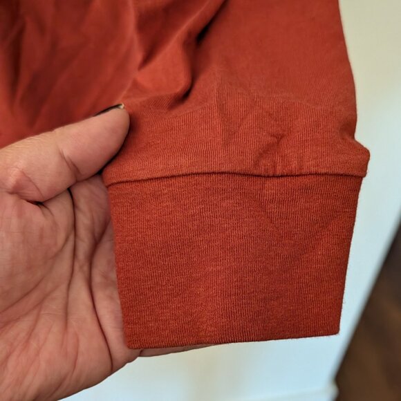 Universal Standard Vee Rex Rust Orange 2XS/US M Long Sleeve Women's Tee Shirt - Picture 6 of 6